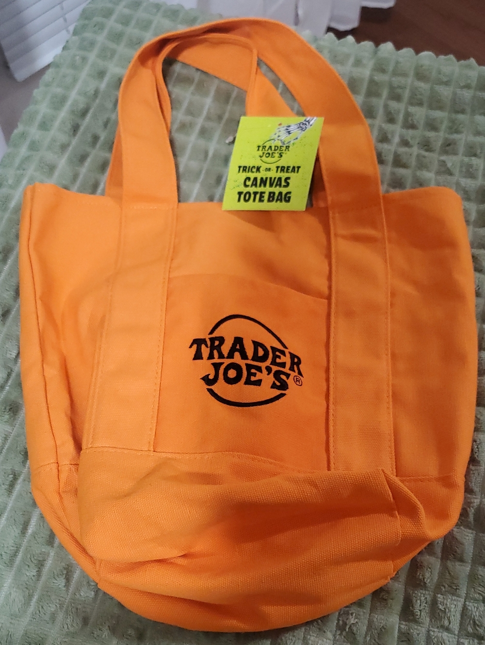 Trader Joe's Kids Orange Canvas Tote Bag - Halloween Trick-or-Treat
